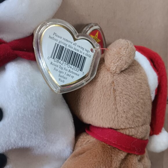 Ty beanie baby set of 2 - 1997 Teddy and 1996 Snowball with original tags - Picture 4 of 14